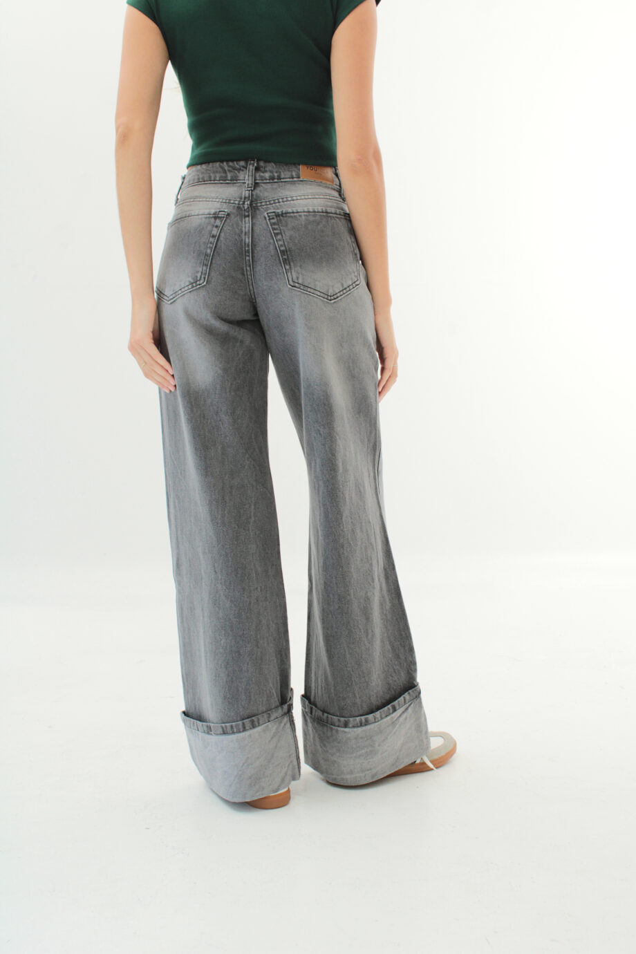 OTTAWA - JEAN WIDE LEG CUFFED GRIS