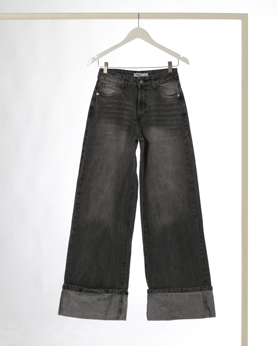 OTTAWA - JEAN WIDE LEG CUFFED GRIS