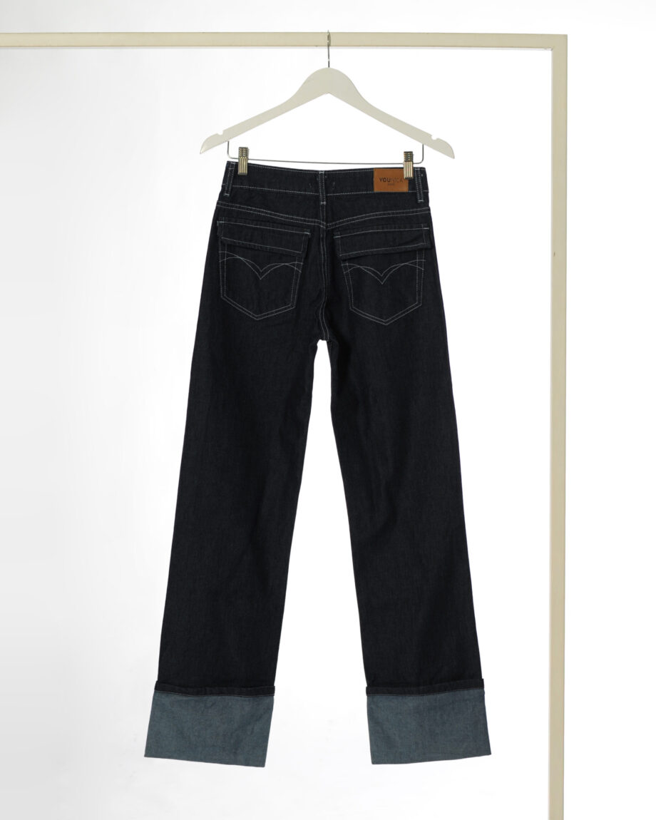 GALAXY - JEAN WIDE LEG CUFFED AZUL
