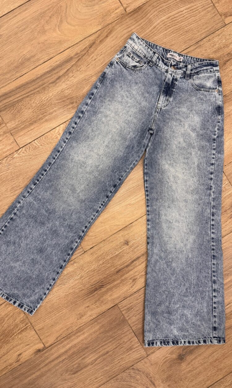 MILAN - JEAN WIDE LEG TIRO MEDIO SNOW BLUE