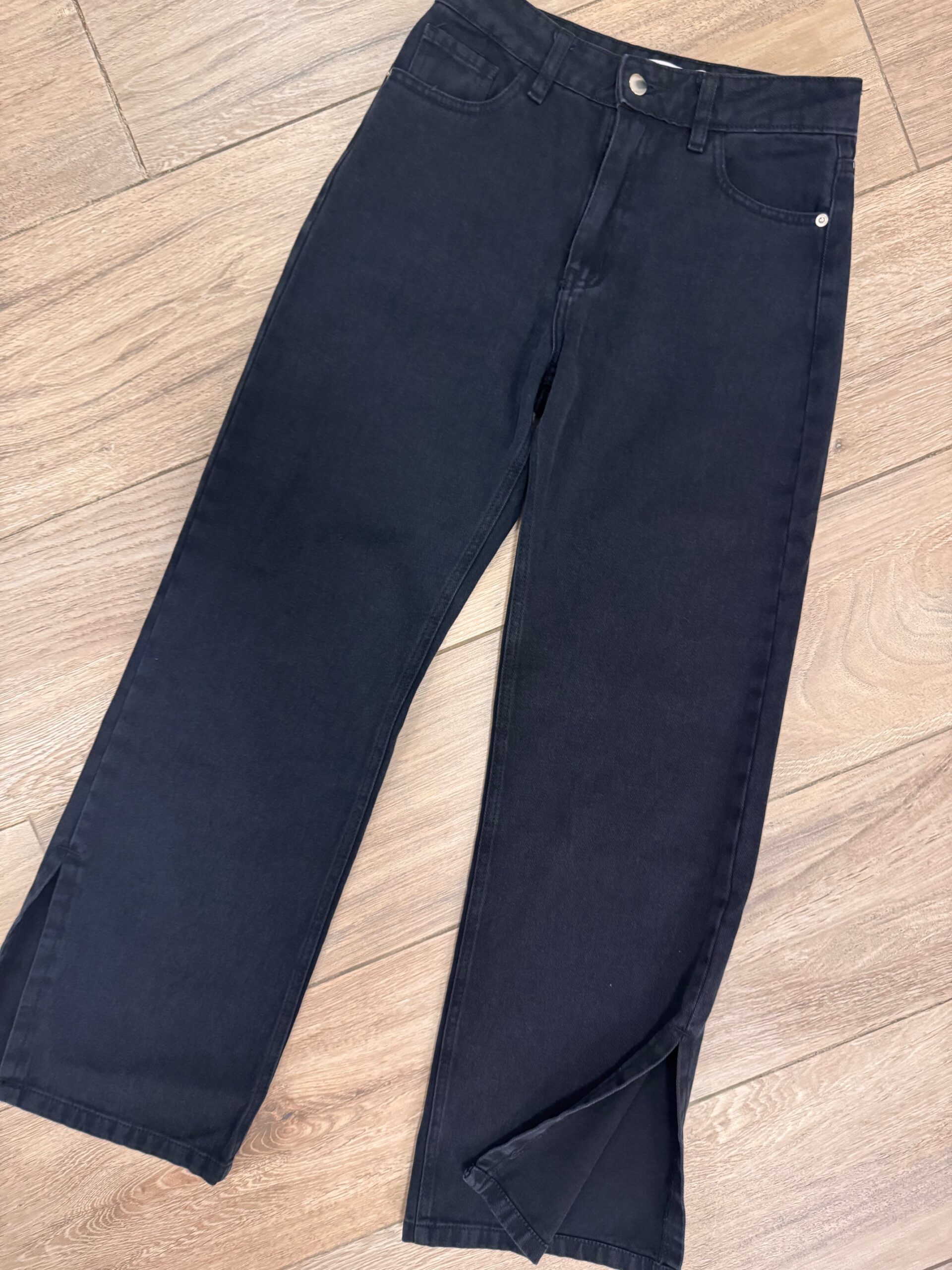 CLAUDIA - JEAN WIDE LEG TIRO ALTO JET BLACK TAJO ABAJO