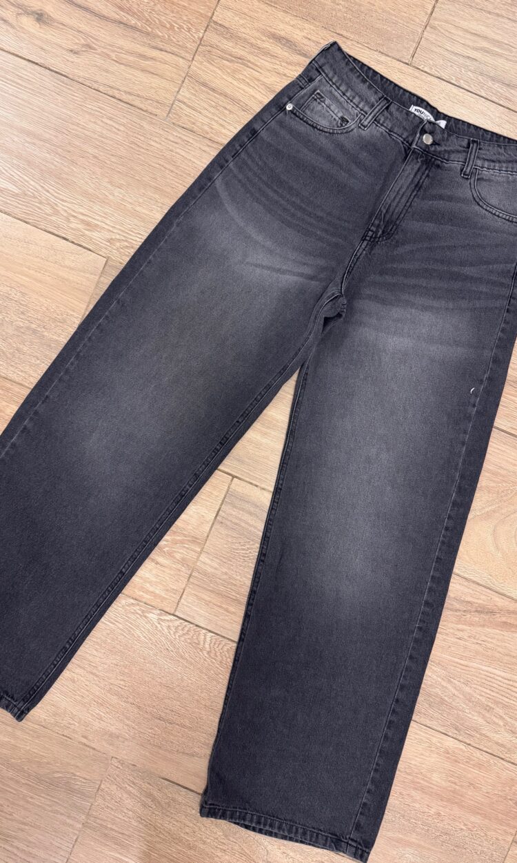 JENA - JEAN WIDE LEG TIRO MEDIO BLACK IRIS