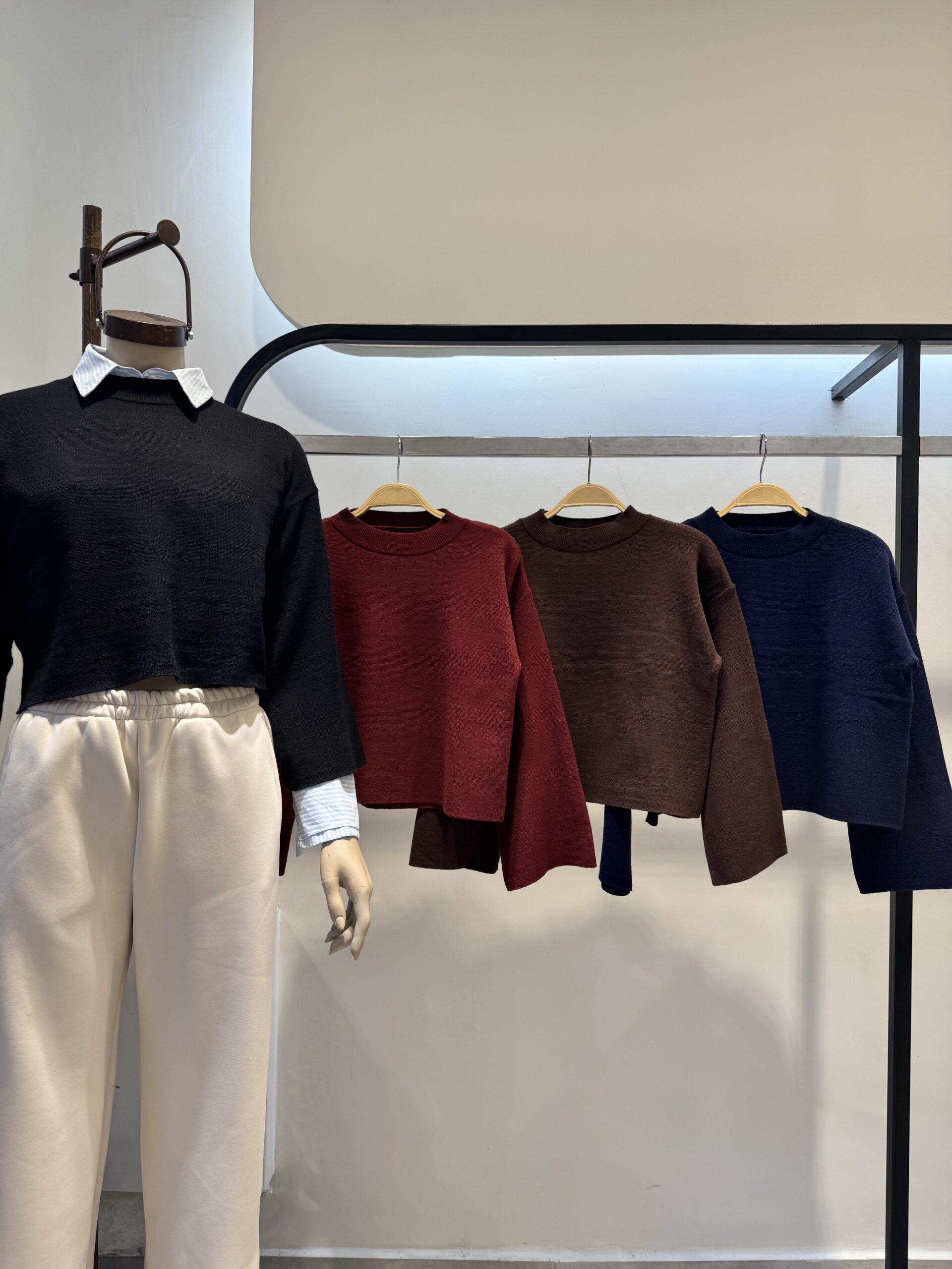 SW CAMILA - SW CROP MANGA ANCHA 7/8 DOBLE BREMER